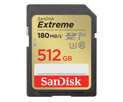 Karta pamięci Sandisk 512GB SDXC Extreme 180MB/s A2 C10 V30 UHS-I U3